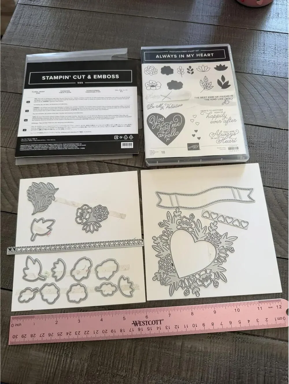 Stampin’ Up Always In My Heart stamp set with Floral Heart Dies die cut set